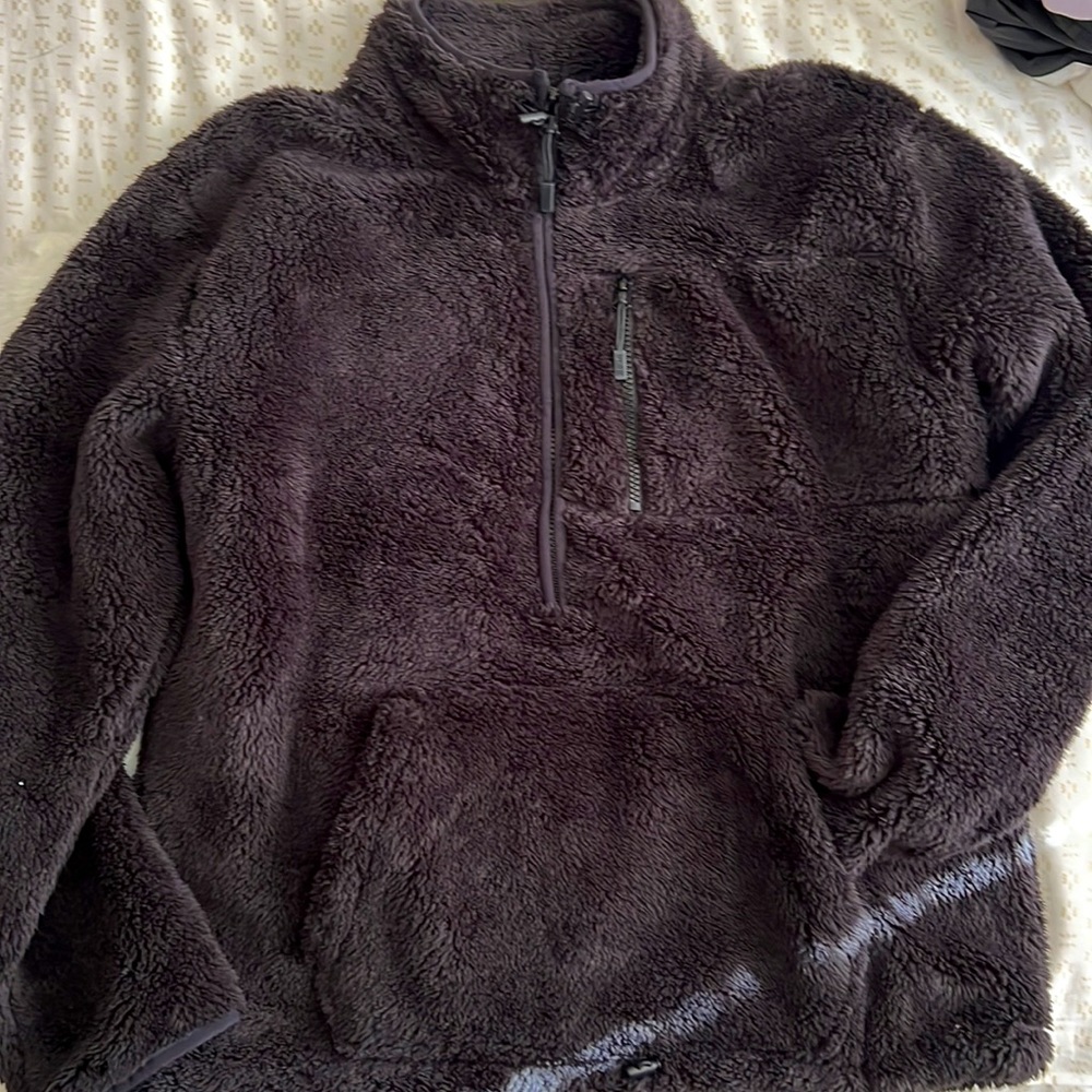 Pink fleece pullover